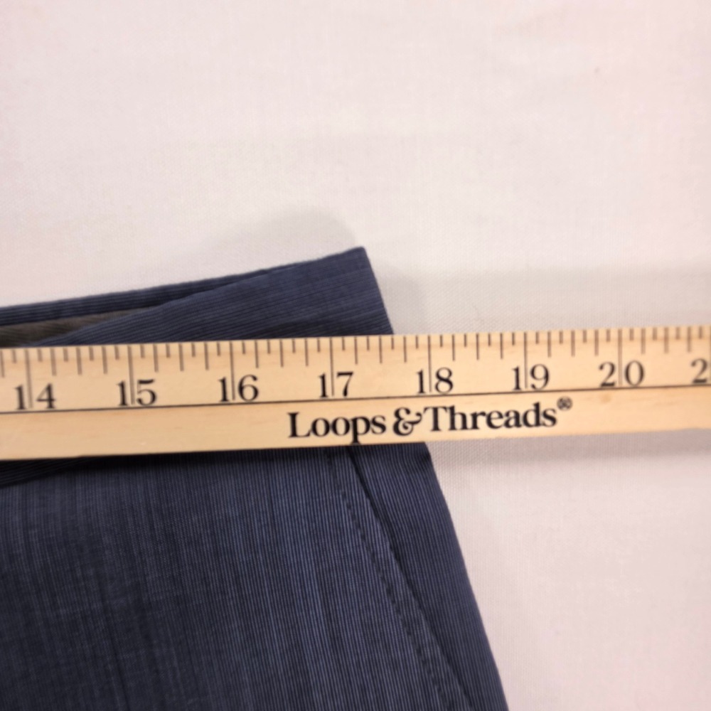 Linea Naturale Mens 35 Blue 100% Wool Textured Flat Front Dress Pants Trousers - Picture 5 of 11